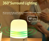 Lampe de chevet LED transfrontalière à trois couleurs, intensité réglable, rechargeable, tactile, pour chambre à coucher, veilleuse d'ambiance