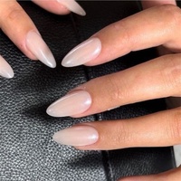 Conception multiple personnalisé court rond nu couleur unie ovale ongles artificiels