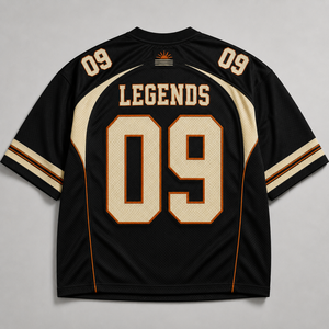 Maillot de football américain surdimensionné personnalisé, streetwear de la côte ouest, vêtements vintage hip hop pour fans - Product Image 3