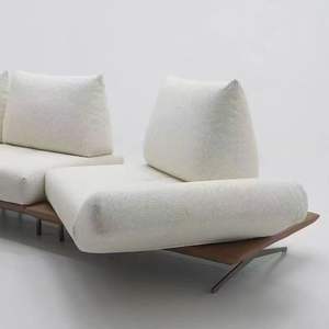 Ensemble de canapés de jardin en bois de teck pour terrasse extérieure Meubles de salon modulaires de luxe résistants aux intempéries pour villa, balcon, terrasse - Product Image 3