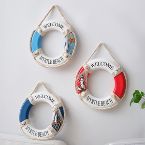 Mediterranean Style Wooden Life Rings Multi Piece <b>Wall</b> <b>Decor</b> Home <b>Decor</b> Circular MDF <b>Wall</b> Sculpture - Product Image 3