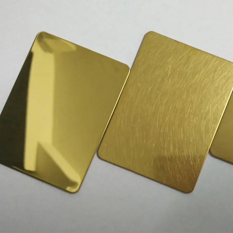 PVD 코팅 거울 장식 시트 플레이트 황금 도금 스테인레스 스틸 304 201 316l 스테인레스 스틸 골드 컬러 ASTM 1 톤