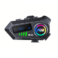 Nouveau casque talkie-walkie sans fil Y30 pour moto, étanche, avec suppression du bruit, radio FM et effet lumineux cool