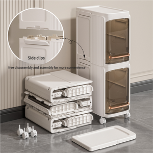 Hiện đại Multilayer nhựa có thể gập lại kẽ hở lưu trữ ngăn kéo tủ hẹp hộp lưu trữ Khoảng cách không gian cho nhà bếp phòng tắm bán buôn - Product Image 3