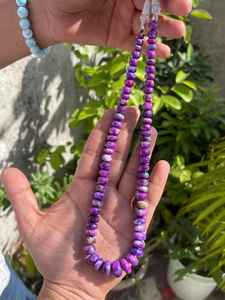 Collar de cuentas de sugilita de 7-14 mm, longitud 21 cm, joyería de piedras preciosas moradas, precio al por mayor, fabricación de joyas, suministros para manualidades de joyería - Product Image 2