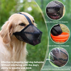Bozal de malla todo en uno para perros, diseño moderno y sencillo, para perros medianos/grandes, antiladridos, antipinzamientos, anticomida - Product Image 2