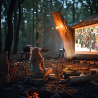 Mini Projecteur DLP Android Intelligent Wi-Fi 3D Portable d'Extérieur 4K, Idéal pour l'Enseignement et le Home Cinéma – Meilleures Ventes