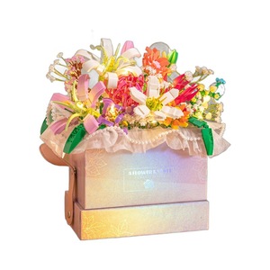 Bloques de Construcción de Flores con Luz LED, Juguete de Ensamblaje con Caja, Decoración de Habitación, Regalos de Cumpleaños, Flor Eterna para Niñas - Product Image 1
