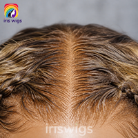 Iriswigs Perruques synthétiques Lace Frontal 13x4 transparentes, avec mèches 4/27, ondulations profondes lâches, longues bouclées, résistantes à la chaleur pour femmes