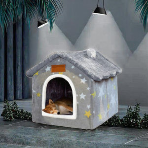 Commercio all'ingrosso di lusso pieghevole letto di gatto classico quadrato al coperto gatto cubo casa con gratta e vinci inverno Pet mobili per animali - Product Image 3