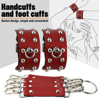 Kit de bondage BDSM GuiYe en cuir PU, jouets sexuels pour couples, ensemble de jeux de rôle avec menottes, attaches pour les jambes, bandeau pour les yeux, bâillon, collier, fouet