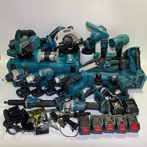 Kits <span class=keywords><strong>de</strong></span> herramientas eléctricas multifuncionales <span class=keywords><strong>de</strong></span> 12 piezas con máquina <span class=keywords><strong>de</strong></span> sierra, máquina perforadora, martillo, pistola caliente, 5 baterías - Product Image 5