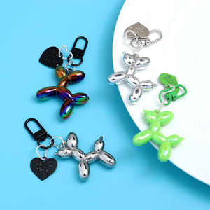 2025 diskon besar mode kartun 3D anak anjing perhiasan tas liontin warna pelangi balon anjing gantungan kunci lucu akrilik anjing liontin hadiah - Product Image 4