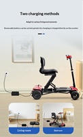 Scooter électrique pliable automatique léger à batterie au lithium, déambulateur à quatre roues détachable pour personnes âgées