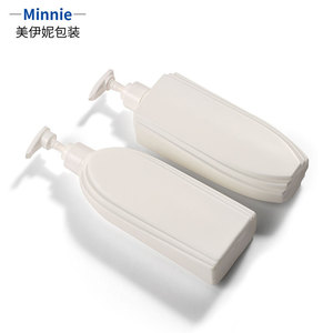 Minnie Oval Flat Lotion <b>Bottle</b> 500ml Press <b>Pump</b> Plastic Cosmetic Packaging Shampoo Conditioner Shower Gel Dispensing <b>Bottle</b> - Product Image 4