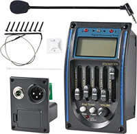 EQ PM Profesyonel Amfi Akustik Gitar Preamp'ı Manyetik 5 Bant Ekolayzır LCD Tuner Dahili Mikrofon Piezo Sistemi Plastik
