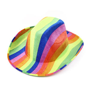 LGBTQ Pride Festival Carnival Rainbow Glitter Wild <span class=keywords><strong>West</strong></span> Sombrero de vaquero - Product Image 1