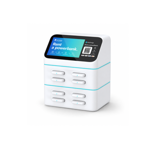 Estación de <span class=keywords><strong>Alquiler</strong></span> de Baterías Portátiles HeyCharge OEM con Código QR, Pantalla LED de 8 Pulgadas, 8 Ranuras, 5000 mAh, Carga Compartida para Teléfonos Móviles - Product Image 1