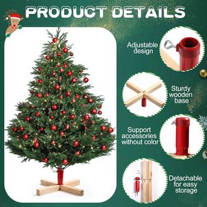 Solid Wood Christmas <b>Tree</b> <b>Stand</b> Cross Shape Natural Color Durable Home Decor - Product Image 3