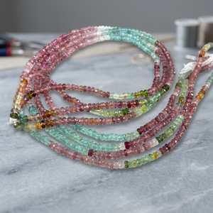 Cuentas de Cuarzo Ahumado Natural Multicolor Facetadas en Forma de Rondelle, Calidad AAA, Certificadas por CMA, para la Elaboración de Collares - Product Image 4