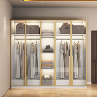 Meubles de chambre à coucher design moderne bon marché armoire de rangement de porte en panneaux de particules armoires Almirah en bois