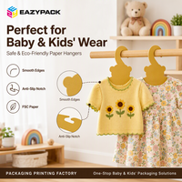 Cintres en carton kraft motif ours de dessin animé, best-seller en gros, pour vêtements de bébé et présentation à domicile