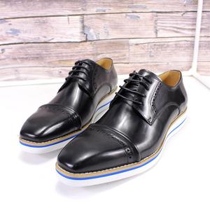 Zapatos Casuales Elegantes de Diseñador de Lujo para Hombre, Oxfords con Estilo, Marrón Encerado Premium, Punta Cuadrada, Impermeables, con Cordones, que Aumentan la Altura - Product Image 2