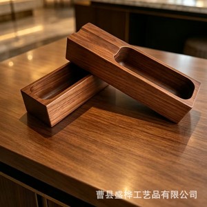 Cenicero de madera rectangular, soporte para cigarros de madera maciza para mesa de sala de estar, regalo - Product Image 2