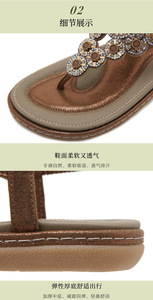 Sandalias Flip Flops para Mujer con Amortiguación Cómoda, Zapatos Planos Casuales de Verano, Sandalias Gladiador Bohemias, Sandalias de Playa sin Cordones - Product Image 3