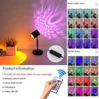 Veilleuse en acier au carbone à double extrémité rotative à 360 degrés Lampe fluorescente à ondulation de l'eau de 32 couleurs dans le salon