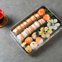 Boîtes carrées personnalisées écologiques biodégradables robustes pour sushis, en papier kraft, différentes tailles, impression en relief, pour salades