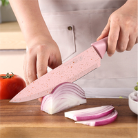 Ensemble de couteaux en acier inoxydable de style nordique, 6 pièces, outils de découpe pour la cuisine, comprenant un couteau à légumes, un éplucheur, des ciseaux