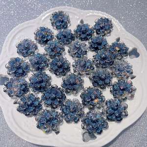 Lucciola ghiaccio sospeso attraverso doppio fiore ibisco 2.3cm gioielli fai da te fatti a mano-fiore in resina luminosa - Product Image 5