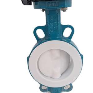 Vanne papillon industrielle manuelle à corps divisé en acier inoxydable SS304/DI avec siège en PTFE 8'' PN16, facile à remplacer <span class=keywords><strong>et</strong></span> à faible coût d'entretien - Product Image 1