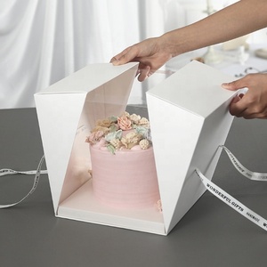 Boîte à gâteau en forme de triangle transparent et inversé, meilleure vente pour mariage d'anniversaire, personnalisée, nouvelle collection - Product Image 6