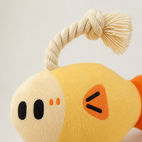 Juguete Masticable de Cuerda con Sonido para Perros, Juguete de Peluche Interactivo con Sonido, Juguete de Cuerda de Algodón Anudada para Perros Pequeños y Medianos