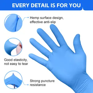 Mavi gıda eldivenleri nitril tozsuz % tek kullanımlık nitril eldiven mavi siyah tozsuz bertaraf eldivenleri nitril