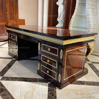 Meubles de bureau royaux de luxe classique sculpture sur bois bureau d'ordinateur Villa bureau exécutif bureau d'écriture Table de bureau classique