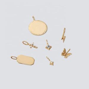 LYBURCHI - Dijes de Plata de Ley 925 con Baño de Oro de 14 y 18 Quilates, Personalizables con Grabado, para Pulseras, Collares y Fabricación de Joyas - Product Image 1