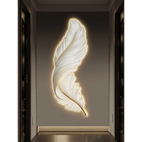 Applique murale moderne à plumes à LED Appliques murales d'intérieur Luminaire Salon Couloir Chambre Décoration Appliques murales