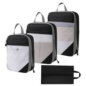 Nouvel ensemble de 4 sacs de compression de voyage grande capacité pour voyages d'affaires, sacs de rangement étanches - Product Image 1