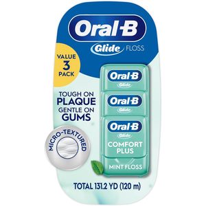Fil dentaire hygiénique Oral-B Glide Pro-Health Comfort Plus, 3 unités, saveur menthe, produit de soin buccal pour le nettoyage des dents - Product Image 1