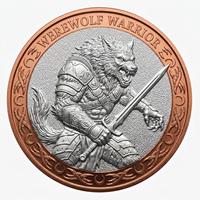 Pièce de collection bicolore en cuivre, thème Lion, avec lion rugissant en relief, pour décoration sur le thème de la faune, cadeau et collection numismatique