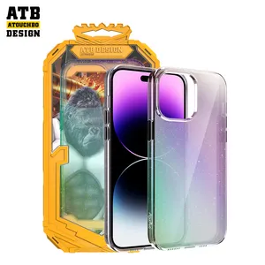 ATB Nouveaux Machinistes Transparent Anti-Scratch Sparkle Diamond Anti-jaune Mobile Phone Case Pour IPhone 14 13 12