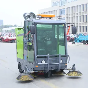 Iyi satmak elektrik pili 3 tekerlekli direksiyon yol süpürücü temizleme makinesi binmek yol süpürücü