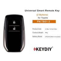 Clé télécommande intelligente universelle KEYDIY KD TB01-2, 2 boutons, pour Toyota, type 5 pièces/lot