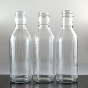 Bouteilles en verre à col étroit pour sauce tomate, <span class=keywords><strong>vinaigre</strong></span>, sauce soja, lait, jus et boissons, avec couvercle, 250ml, 350ml, 500ml - Product Image 4