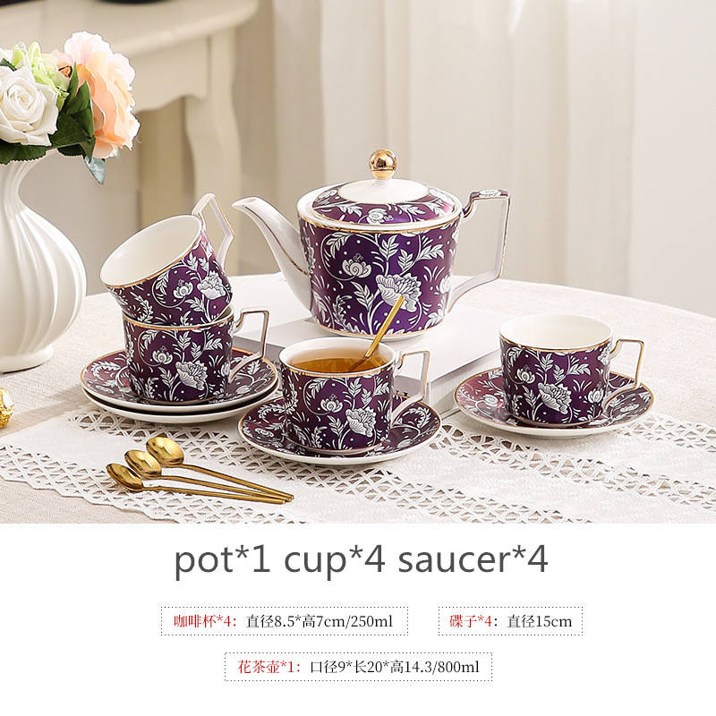 1pot 4cup 4saucer spoon