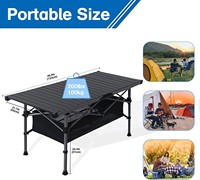 Woqi Table pliante Portable de Camping en aluminium avec sac de transport pour Camping en plein air pique-nique jardin barbecue Patio pour partie
