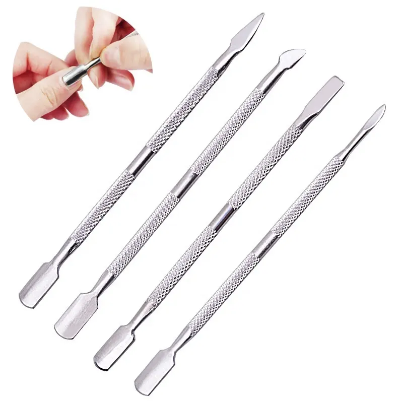 4 teile/satz Stahl Doppel endiger Nagel hauts chieber Dead Skin Remover Maniküre Reiniger Pflege Nägel Art Tool